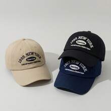 BONNY BOOM 1pc Embroidered Letter 1989 New York Open Back Ponytail Baseball Cap Trucker Hat, Fashion Classic, Suitable For Summer Beach Vacation Travel - Open Top - Baseball Cap - View 11