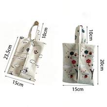 1pc Baby Wet Wipes Storage Bag, Portable Hanging Cartoon Print Wipes Pouch, Suitable For Car, Stroller - Multicolor - View 8