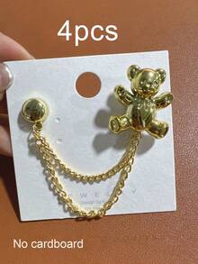 2pcs/4pcs/8pcs Cute Silver Bear-Shaped Pant Leg Shortener Clips, Prevent Pants Dragging On The Floor. Featuring Hidden Button And Pant Leg Closure Design, Seamless Fit, Effectively Shorten Pant Length. Suitable For Dress Pants And Casual Pants, Waterproof, Portable And Durable. - A - View 16