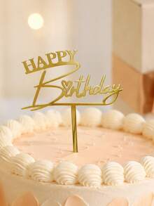 3 PIEZAS Adorno de Pastel de Acrílico PMMA con Corazón Pequeño Feliz Cumpleaños, Decoración de Pastel con Fuente Mixta de Oro Espejo, Adorno Dulce y Romántico para Ambiente de Fiesta de Cumpleaños, Suministros de Repostería y Postres, Decoración de Mesa de Pastel, Accesorio de Repostería para Cocina del Hogar, Regalo de Decoración para Celebración de Cumpleaños - A - Ver 7