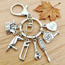 Father's Day Gift Keychain, Creative Tool-Shaped Pendant Wrench Tape Measure Toolbox Pendant Keychain, Father's Day Commemorative Gift, Practical New Year Gift - Multicolor - View 8