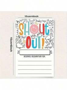 Tarjetas de invitación estilo grafiti, tarjetas de presentación, tarjetas de agradecimiento y tarjetas de reconocimiento y recompensa, 15.2x10.2cm/6x4in, adecuadas para maestros, empleados, personal de oficina y tableros de anuncios de trabajo, temporada de regreso a la escuela, útiles escolares - Varios estilos - Ver 6
