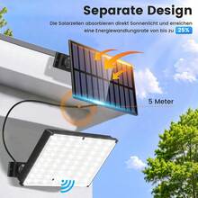 400LED Outdoor Solar Wall Light, With Motion Sensor Lighting, LED Cool White Solar Floodlight, IP65, High Brightness Solar Street Light, Larger Solar Panel, Easy To Install, Super Bright, Auto ON/OFF, For Porch, Courtyard, Garage, Fence, Path - 400LED - View 12