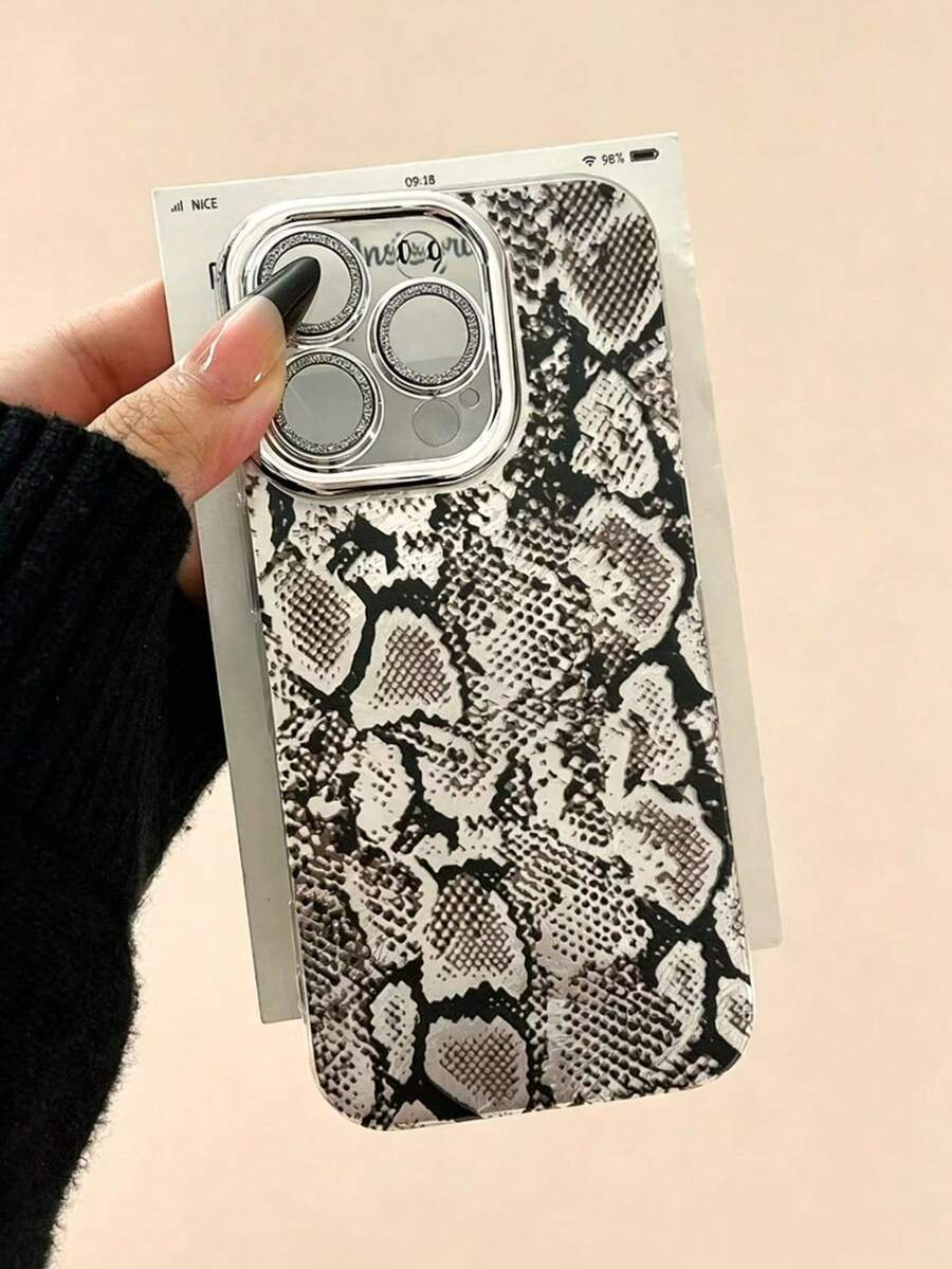 Funda de teléfono con patrón de pitón premium compatible con Apple 17/16 Pro Max, pareja 15 Pro nuevo 14 personalizado 13 nicho 15 mujeres 14 Pro influencer 12 creativo 11 cobertura completa protección de lente para hombres - Multicolor - Ver 1