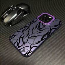 Thorn Stripe Case Suitable For Apple 16 Pro Max,  15 Pro, High-End 14 Pro, Personalized 17, Cool - 彩銀殼-黑-荊棘條紋 - 查看 9