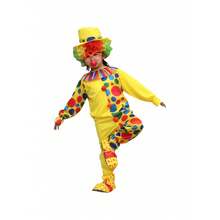 Disfraz de payaso infantil para Halloween, traje para actuaciones en el Día del Niño, ropa de payaso de circo para mascarada. - Payaso rojo y amarillo para niños - Ver 7