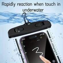 2個セット ユニバーサル防水携帯電話ポーチ（ストラップ払いき、耐水性）<wbr>プラスチックCa - 黒+緑 - チェックする 8