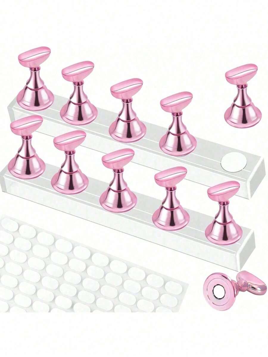 1/2件組美甲展示托盤套組(無底座),穿戴式美甲展示架,美甲練習手托盤,預繪美甲展示架,居家美甲沙龍初學者套組 - 彩色 - 查看 1