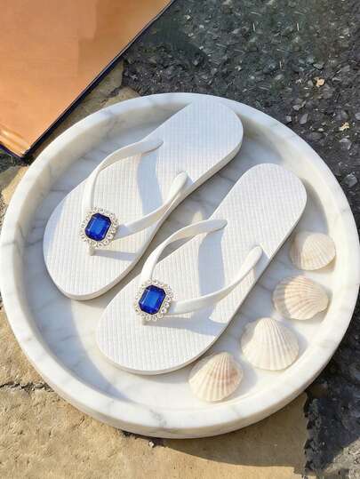 Beach Flip-Flops, Lightweight Comfortable Solid Color Slippers, Fashionable Outdoor Flip-Flops.