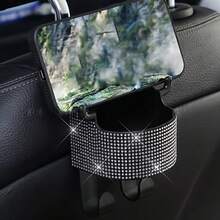 1件裝新款水鑽多功能汽車座椅收納袋，附杯架、2合1車用掛鉤，易安裝，耐用ABS材質，方便攜帶 - 鑲鑽收納杯架 - 查看 8