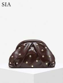 Bolso de Hombro Versátil y a la Moda, Bolso Casual Diario para Mujer - Café - Ver 2