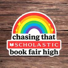 1PC Vintage School Book Fair Sticker, Retro 90s Kids Nostalgia Vinyl Decal For Laptop Water Bottle Notebook E-Reader, Waterproof Book Lover Decal Sticker, Aesthetic Stationery Scrapbook Accessories Gift - S2300 - View 1