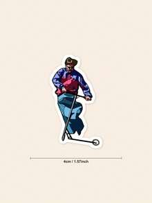 Funny Oliver Tree Sticker, Singer Riding Scooter Vinyl Decal For Laptop, Music Video Parody Sticker For Helmet & Skateboard, Quirky Fan Merchandise Gag Gift For Friends - Multicolor - View 2