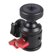 Dual Cold Shoe 360° Ball Head Bracket, Rotatable Side Cold Shoe With Anti-Reverse Cold Shoe Nut, Tripod Mount Bracket For DSLR Mirrorless Camera, Tripod Fill Light Microphone Accessory - View 3