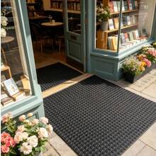 DIY Multi-Purpose Rubber Mat, Table Mat, Floor Mat, With Raised Coin Pattern Design, Durable And Wear-Resistant. It Can Be Cut To Fit The Required Size And Is Suitable For Indoor And Outdoor Table Mats/Floor Mats. - 黑色 - 查看 8