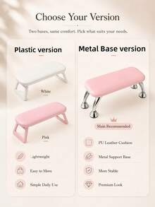1pc U-Shaped Adjustable Nail Arm Rest Stand, White PU Leather Manicure Hand Rest, Height & Angle Adjustable Nail Armrest With Non-Slip Base, Easy Clean Portable Nail Tech Supplies For Gel Polish, Acrylic Nails, Nail Extensions, Salon Workbench - Multicolor - View 10