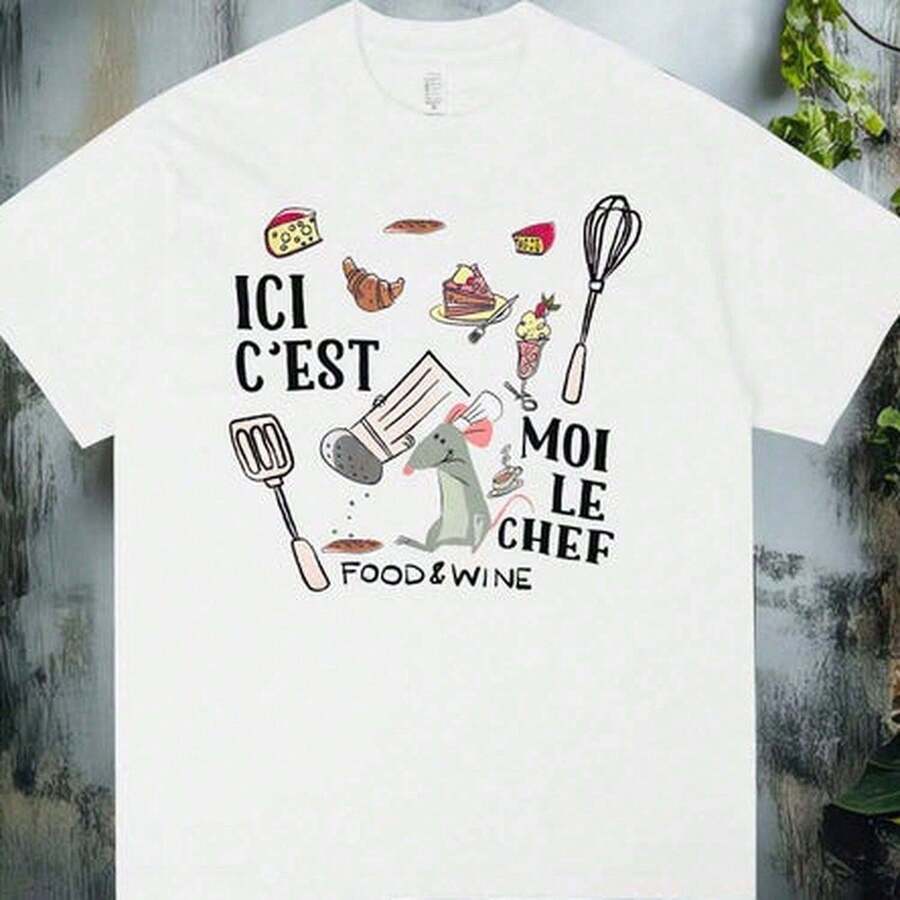 Playera Juvenil con Diseño de Comida Kawaii Manga Corta Cuello Redondo Streetwear Casual Estilo Japonés Urbano Urbana Blusa Alternativo - Blanco - Ver 1