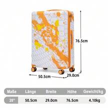 Custom PC Spinner Wheel Suitcase, Hand Luggage Suitcase, With Printed Pattern And Combination Lock - Orange - View 12