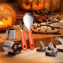 1 Set Halloween Pumpkin Carving Tool DIY Kit, 10 Stainless Steel Molds, 2 Decorative Tools, Decorative Template Gift Box, Suitable For Creative Pumpkin Lanterns, Perfect For Family Fun Activities And Halloween, Reusable And Easy To Clean - 12pcs Pumpkin Tools - View 3