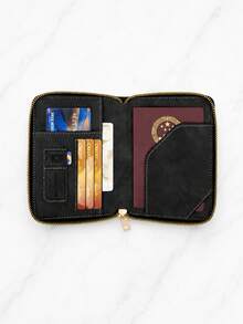 Passport Holder With Zipper, Slots For ID Card And Credit Card, Portable Foldable Storage Bag, Essential Travel Document Organizer, Fashionable Design, Suitable For All Seasons, Indispensable Travel Accessory Passport Cover Passport Case For Travel Lightweight Waterproof Airplane Vacation Travel Accessories Holiday Essential Summer Travel Essentials - Multicolor - View 3