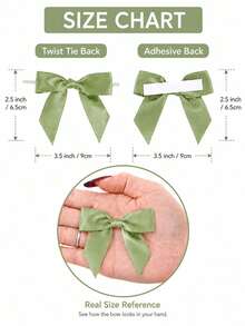 1/10/20/50pcs Pre-Tied Satin Ribbon Bows, 3.5 Inch Pre-Made Gift Bows With Twist Cord And 2.5 Inch Adhesive Back, Suitable For Wedding Gift Wrapping, Party Favors, Baking Packaging - Multicolor - View 5