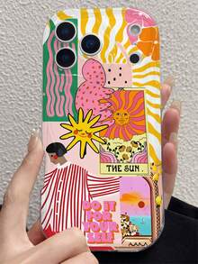 This Phone Case Features A Shock-Resistant, Creamy Texture With Wavy Edges And A Glossy Sunflower Cat Cartoon Pattern. It Provides Full-Coverage Drop Protection And Is Fingerprint-Resistant. Compatible With IPhone 11 Pro/11 Pro Max/12/12 Pro/12 Pro Max/13/13 Pro/13 Pro Max/14/14 Plus/14 Pro/14 Pro Max/15/15 Plus/15 Pro/15 Pro Max/16/16 Plus/16 Pro/16 Pro Max/X/XS/XS Max/17/17 Pro/17 Pro Max/Air. - Multicolor - View 5