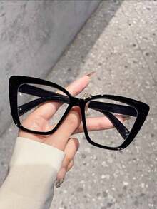 1/4 par de gafas de marco transparente minimalista de gran tamaño, adecuadas para uso diario - Multicolor - Ver 5