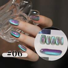 10ml Aurora Cat Eye 玻璃珠凝膠指甲油 2026夏季系列 紫色與金色夢幻極光貓眼 - 彩色 - 查看 9