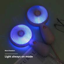 [Adjustable USB Personal Mini Fan]Rechargeable Handheld Turbo Fan - 100-Speed Adjustable, USB Charging Portable Fan, Great For Beach, Indoors And Outdoors; Great Gift Idea - White - View 4