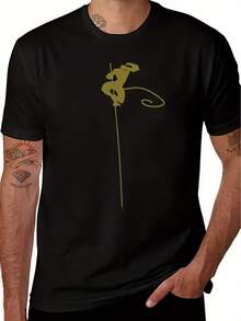 Camiseta de Hombre Rey Mono - Camiseta Gráfica Novedosa de Sun  al Oeste con Bastón Dorado y Pose Icónica, Camisa de Disfraz Chino para Eventos Temáticos y Uso Casual - Negro - Ver 1