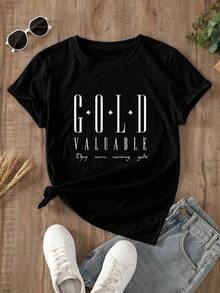 Camiseta de Mujer con Estampado de Moda, Ajuste Perfecto, Elección perfecta de regalo de cumpleaños o festividad pra amigos, familiares, novio o novia - Multicolor - Ver 1