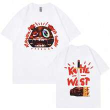 Camiseta del rapero , camisetas gráficas del álbum de música Graduation, moda masculina, camiseta vintage de hip hop, ropa de calle de gran tamaño. - Blanco - Ver 1