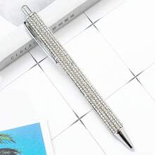 1-20pcs Exquisite Glitter Rhinestone Crystal Pens, Cute Diamond Pens, Bulk Colorful Metal Ballpoint Pens, Suitable For Women And Girls, Office Meetings, Birthday Celebrations And Wedding Gifts - Press the Diamond Pen - View 16
