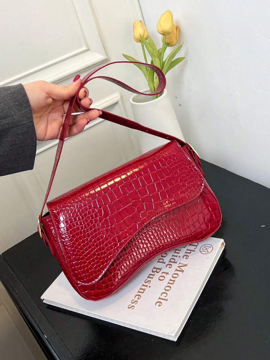 Solid Color PU Fashion New Underarm Bag Women's Shoulder Bag Versatile Fashion Bag