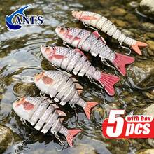 ANFS 5pcs Multi Jointed Swimbaits Fishing Lures Assorted Design For Bass Trout Perch Slow Sinking Lifelike Fishing Lure Kit Swimming Lures Freshwater Saltwater - Multicolor - View 6