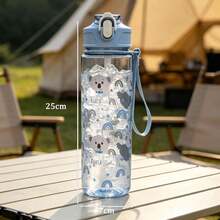 1pc 750ml Cartoon Animal Pattern Printed Summer Water Bottle With Straw, Suitable For Sports, Outdoor, Home, Office, School, Portable Gift Cup - Multicolor - View 11