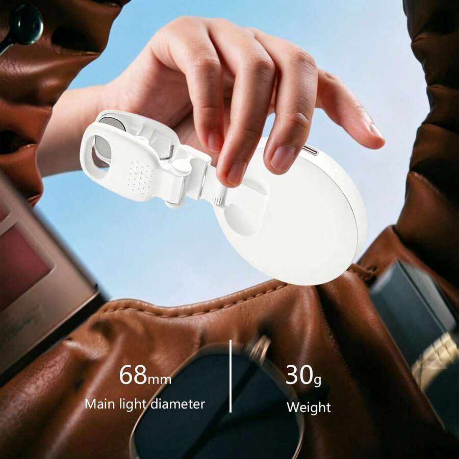 Luz de Relleno para Teléfono Clip-On Anillo LED 2.68 Pulgadas Mini Recargable Iluminación para Teléfono Celular Vlog Maquillaje Transmisión en Vivo - Luz de relleno con clip para teléfono - Ver 1