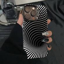 غطاء هاتف Wave Dot Black Hole مناسب لهاتف Apple 16Pro، 15plus موديل جديد، 14Pro متطور 13 ثلاثي الأبعاد 17 - صدفة فضية - أسود - ثقب أسود منقط - مشاهدة 4