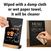 Double Sided Desk Chalkboard Sign 8.7x12 Inch With Wooden Base, Erasable Message Blackboard For Tabletop Display, Rustic Decorative Board For Shop Restaurant Home Kitchen, Reusable Menu Sign For Parties Events - 9"W X 11.5"H - View 1