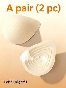 WANTES 1&2 Pairs Beige Latex Bra PadsSuitable,Triangular Uplift Pads, For Post-Operative Bra Inserts,Active Recovery, Gym Workout And Daily Comfort - Beige - View 28