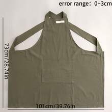 1pc Washed Linen Apron, Cross Back Straps, Solid Color Woven Fabric With Double Pockets, Neutral Design Work Apron, Suitable For Cooking, Cafe, Gardening, Painting, Office Use - Multicolor - View 11