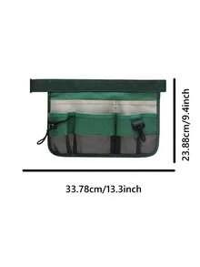 1pc Black/Green Gardening Tool Waist Bag, Solid Color Heavy Duty Practical Style, Waterproof Durable Oxford Fabric, Multi-Pocket, Adjustable Waist Belt Buckle, Hands-Free Storage Organizer Belt, Suitable For Lawn, Yard, Planting, All-Season Outdoor Use - Gardening Tool Waist Bag - View 5