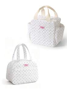Bolsa de almuerzo aislada con lunares retro de moda, bolsa térmica elegante y minimalista a prueba de fugas, bolsa enfriadora aislada reutilizable de gran capacidad, adecuada para trabajo, escuela, picnic y viajes a parques temáticos, regalo de vuelta a la escuela en otoño, regalo de Navidad, regalo del Día de San Valentín - Multicolor - Ver 26