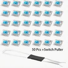 30pcs/45pcs/50pcs/70pcs/100pcs Keyboard Mekanik Sumbu Biru Praktis DIY Saklar Sumbu Silang Hot-Swappable - Termasuk Alat Pencabut Tutup Tombol - View 10