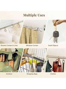 10pcs Rust-Proof Bathroom Shower Curtain Rings, Round Decorative Shower Curtain Rings, Metal Shower Curtain Rings, Split Ring Inner Diameter 2 Inches (Approx. 5cm), (Gold, Silver, Black), Rust-Proof Bathroom Shower Curtain Hooks, Round Decorative Shower Curtain Rings And Hooks, Metal Curtain Rings, Split Ring Inner Diameter 2 Inches (Approx. 5cm), (Gold, Silver, Black), Popular 3-Color Metal Open Shower Curtain Rings, Bright Gold/Matte Black - Shower Curtain Ring - View 9