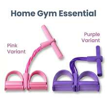 6-Tube Foot Pedal Resistance Band, Portable Sit-Up Pull Rope Elastic Abdominal Trainer, Multifunctional Leg Waist Arm Workout Fitness Equipment For Home Yoga Slimming Training - Pink Upgraded Version - 6-tube - View 8