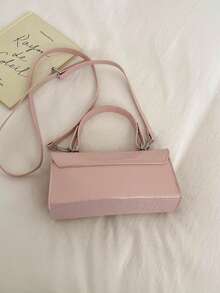 時尚精緻女款正方形斜挎包,2026,優雅風格 - 粉色 - 查看 9