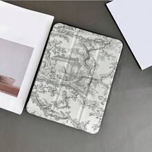 灰白法式 Toile De Jouy 鄉村風景線條圖案 360°旋轉平板保護殼，附筆槽，相容 iPad 11(A16 2025)、小米 5/5PRO/6/6PRO/7/7PRO、華為 MatePad、榮耀 Pad，支援自動睡眠/喚醒功能 - 彩色 - 查看 10