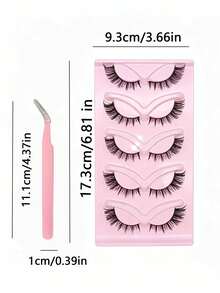 5 Pairs Fox Eye Wing-Shaped False Eyelashes, Natural Style One-Piece Black Stem Cat Eye Lashes, Cross-Border Dropshipping - View 3