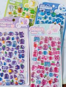 3D Jelly Color Japanese Style Stickers, Cartoon Stickers, Suitable For DIY Decoration, Scrapbooking And Planner, Cute Children Stickers - Multicolor - View 2